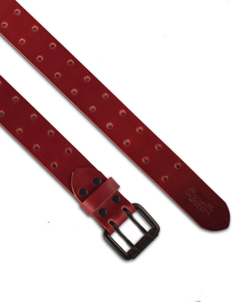 belt - cherry red double pin - Image 3