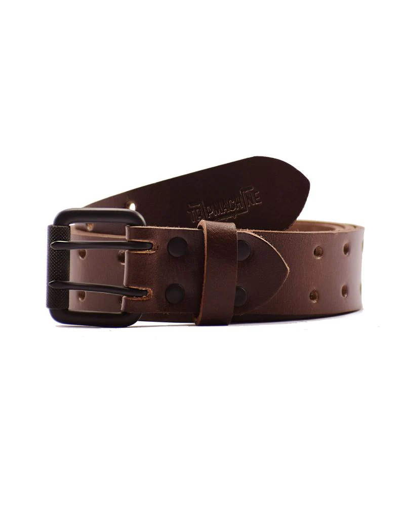 belt - tobacco brown double pin - Image 4