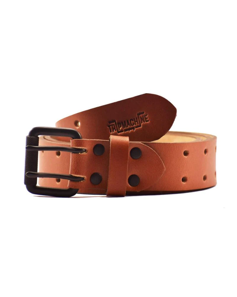 belt - vintage tan double pin - Image 4