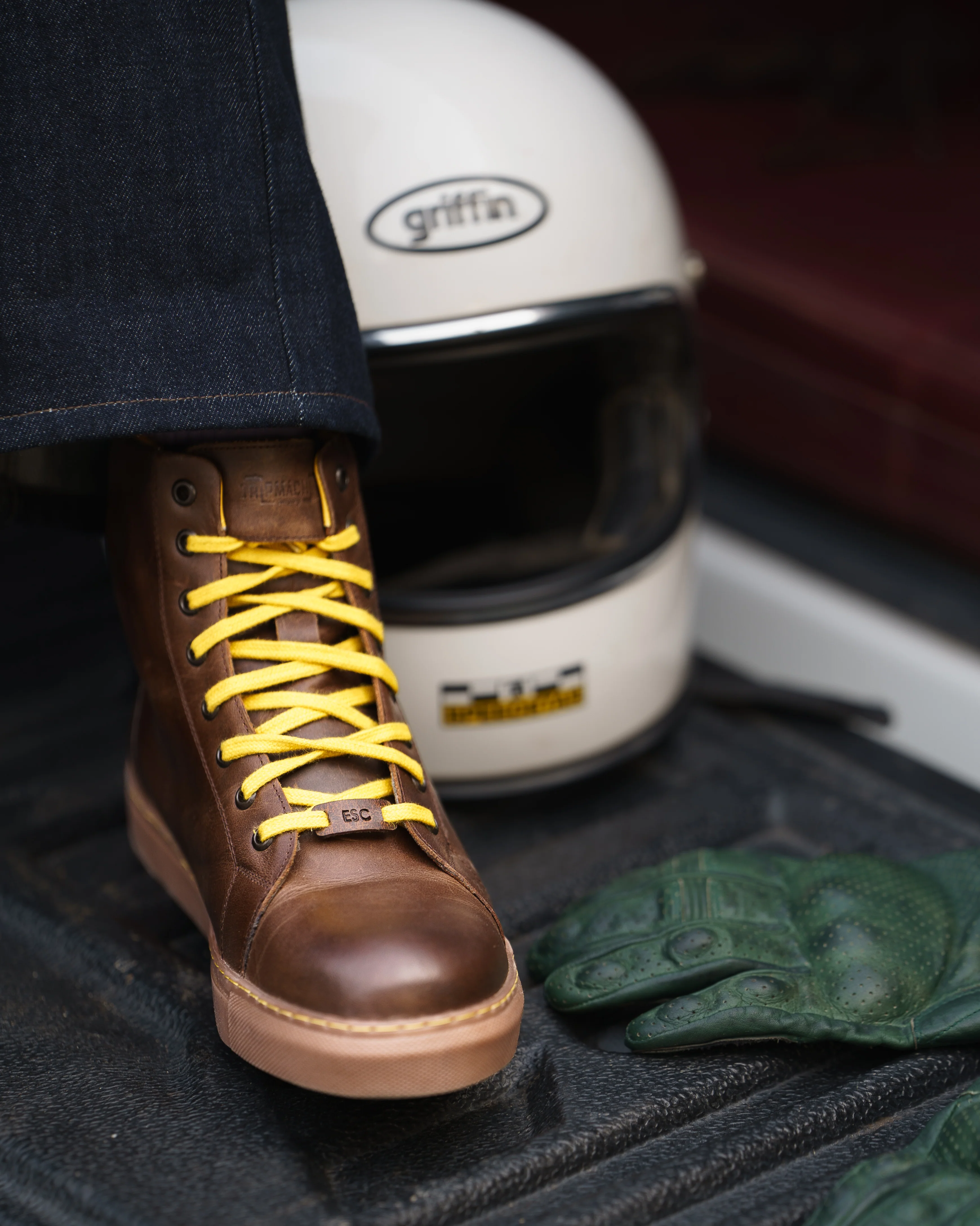 esc: men's riding sneakers mocha with personalisation - Image 7