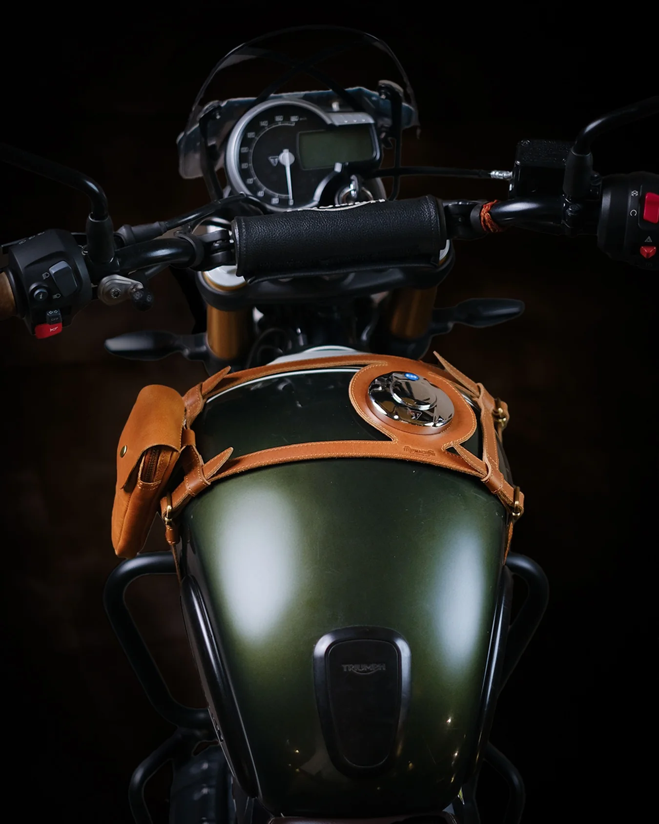 tank strap crafted to fit triumph 400 - Image 13