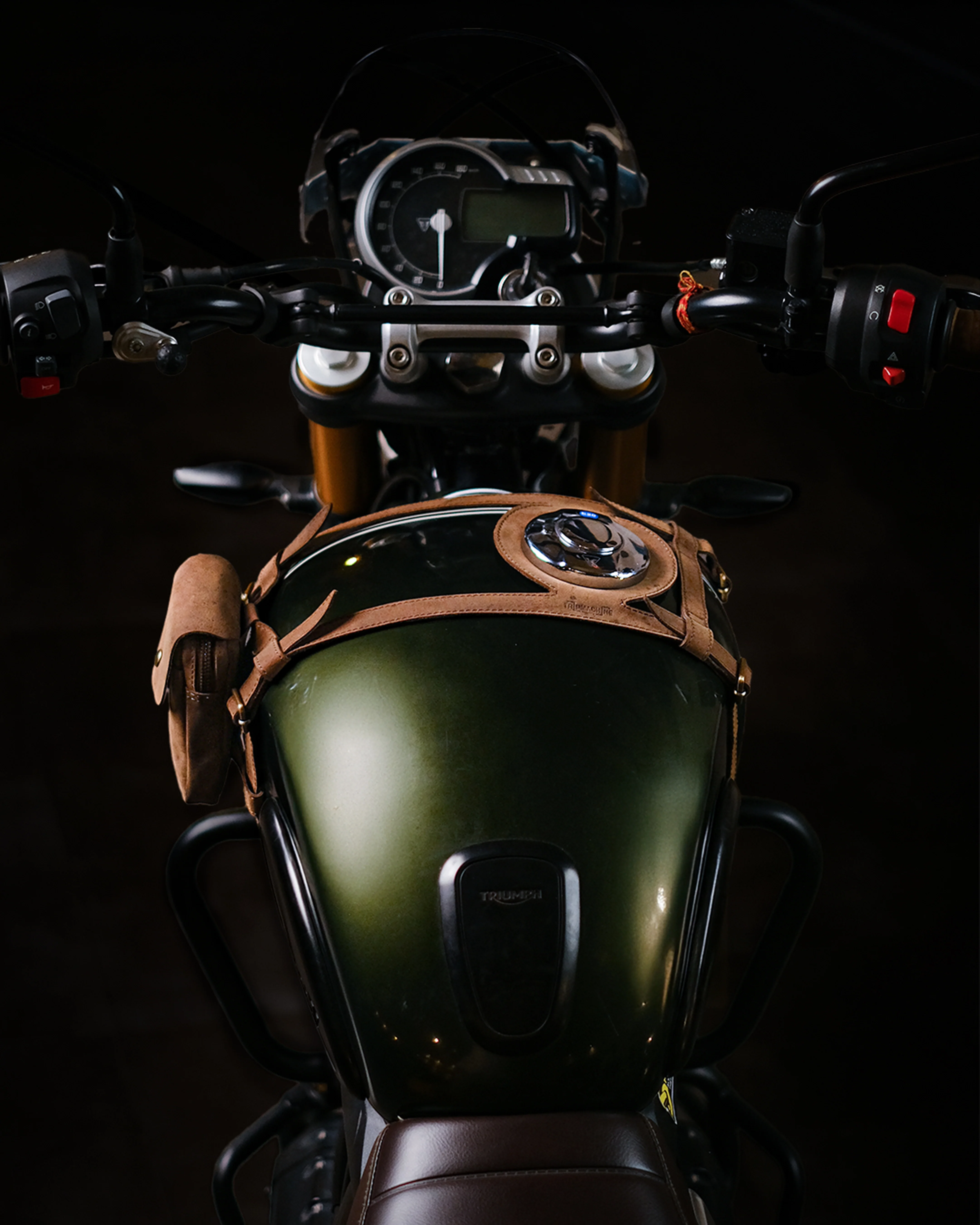 tank strap crafted to fit triumph 400 - Image 3