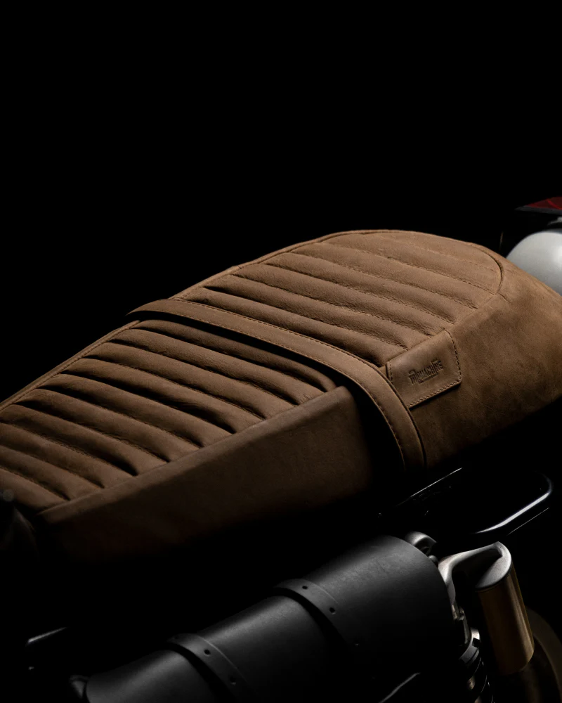 touring leather seat crafted to fit royal enfield interceptor 650 / gt 650 - Image 12